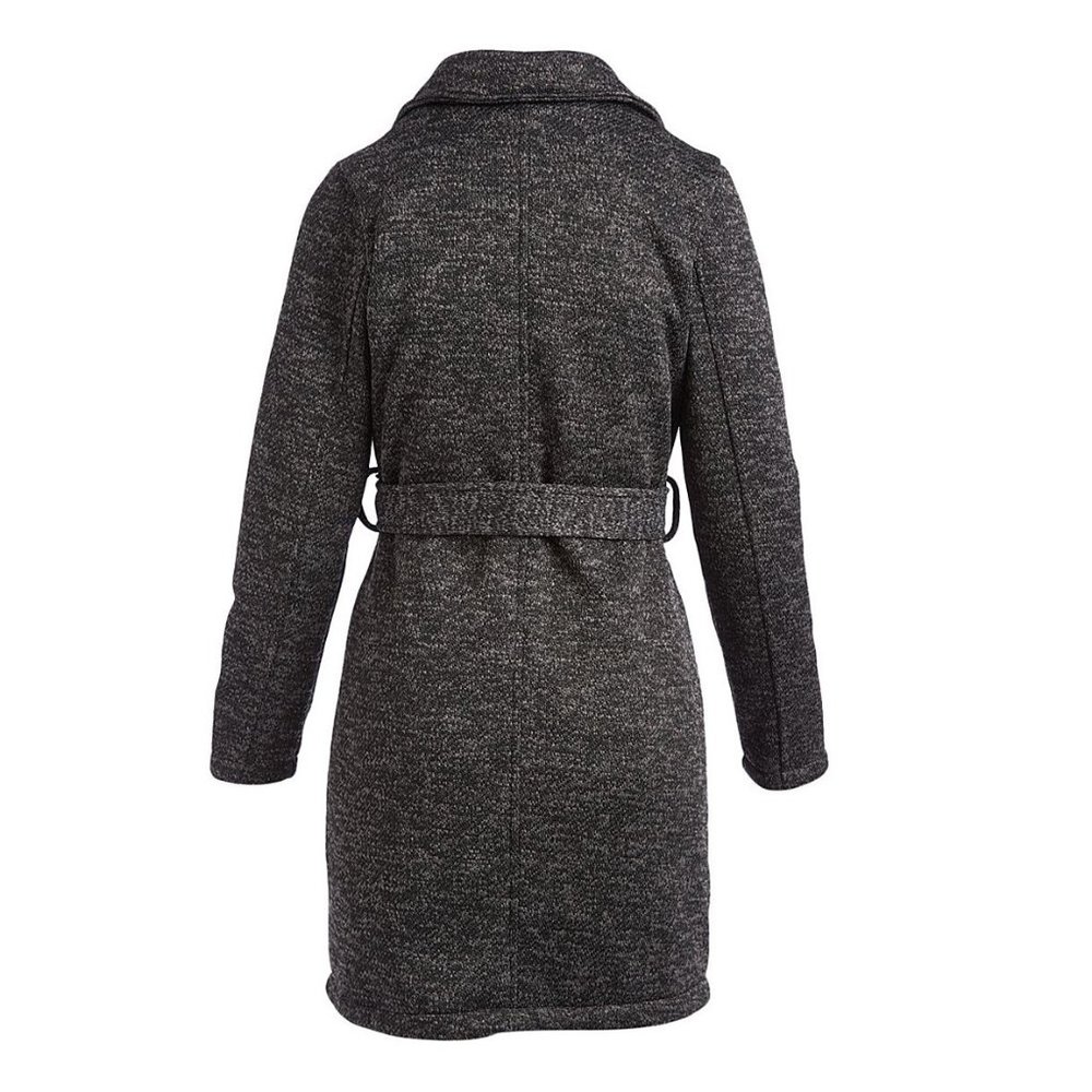 Steve Madden Charcoal Heather Tie-Waist Coat - Picture 2 of 4